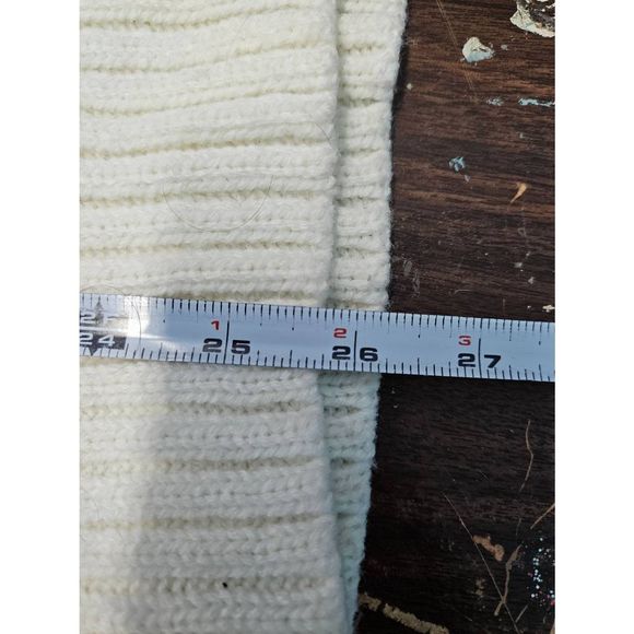 Xray Jeans Off White Cableknit Turtleneck Sweater Large Chunky Fall Winter Cream - Picture 10 of 11